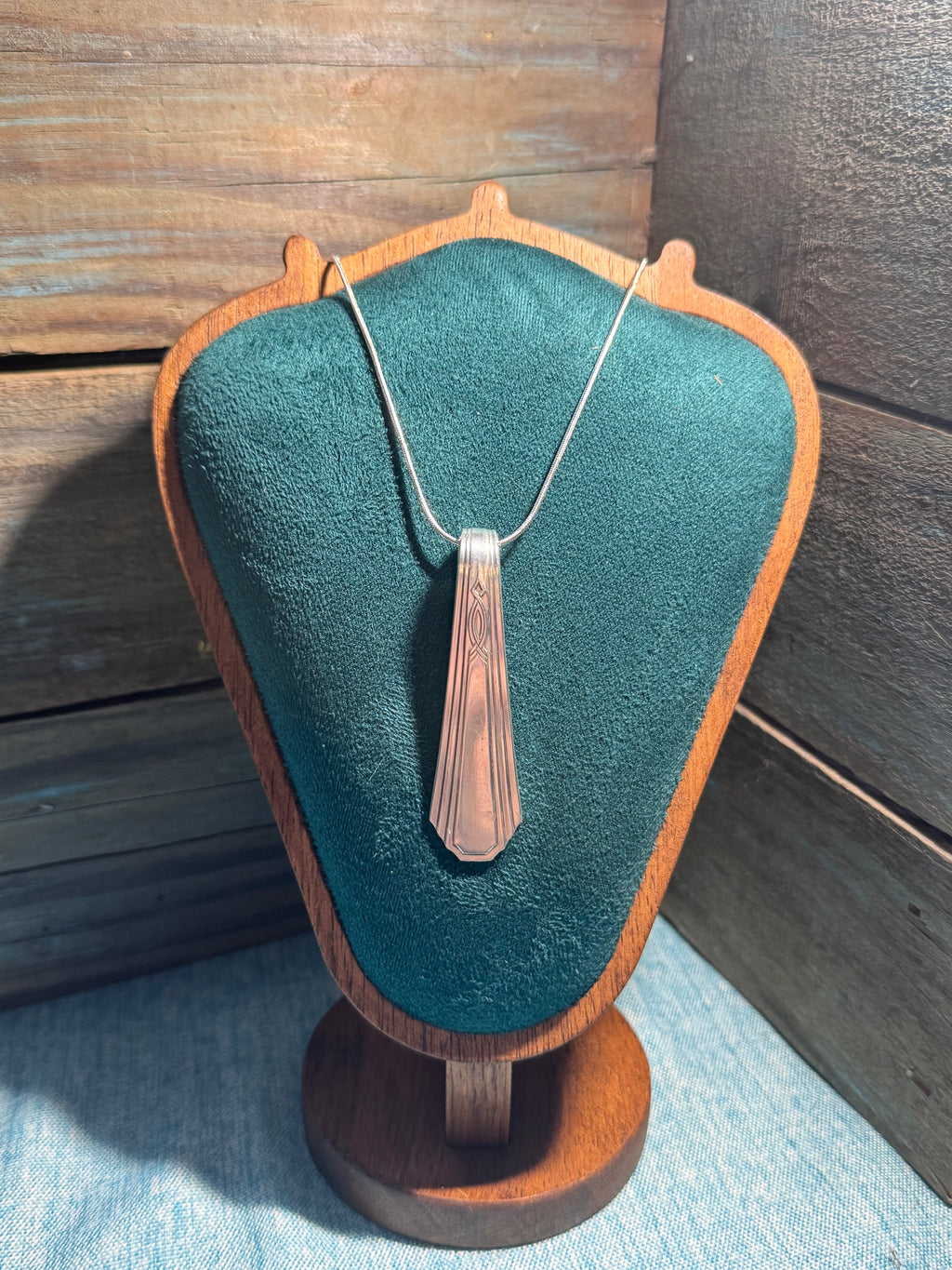 Vintage Silverware Necklace – Handmade from Antique Silver Plated Flatware – 20" Sterling Silver Chain