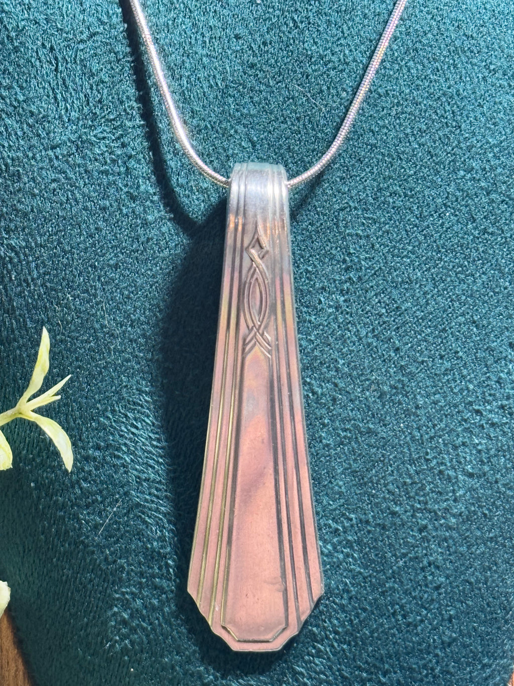 Vintage Silverware Necklace – Handmade from Antique Silver Plated Flatware – 20" Sterling Silver Chain